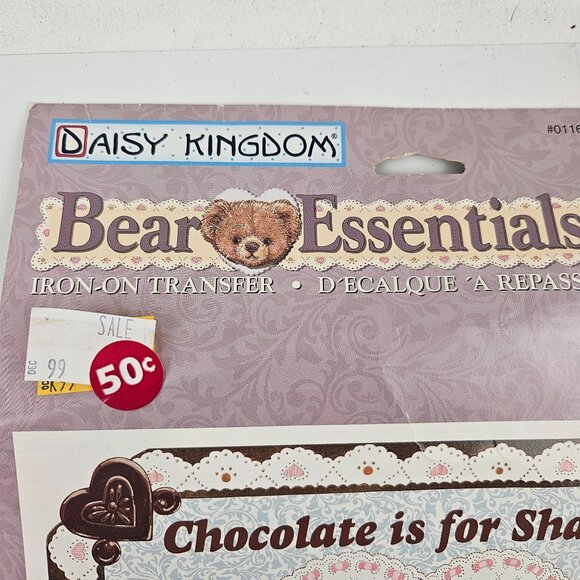 Daisy Kingdom Iron On Transfers 2 Bear Essentials Chocolate Theme Vintage NOS - Picture 3 of 10